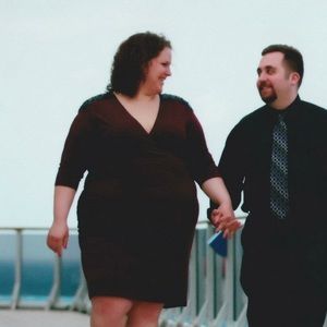 Dress with sequin shoulders